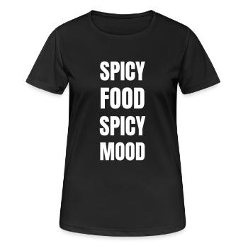 Spicy food spicy mood - Frauen T-Shirt atmungsaktiv - Schwarz - Vorne - AI Model Female 172 light (172cm)