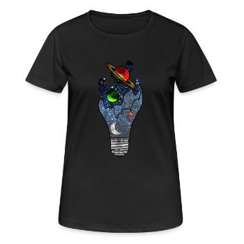 Idée Cosmique - T-shirt respirant Femme - noir - Devant - AI Model Female 172 light (172cm)