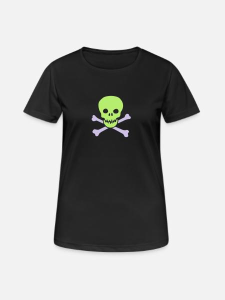 tête de mort - T-shirt respirant Femme - noir