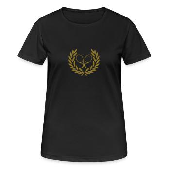 couronne de laurier tennis - T-shirt respirant Femme - noir - Devant - AI Model Female 172 light (172cm)