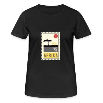 Africa stamp - Women's Breathable T-Shirt - black - Front - AI Model Female 172 light (172cm)