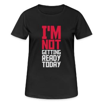 ne pas se préparer aujourd’hui - T-shirt respirant Femme - noir - Devant - AI Model Female 172 light (172cm)