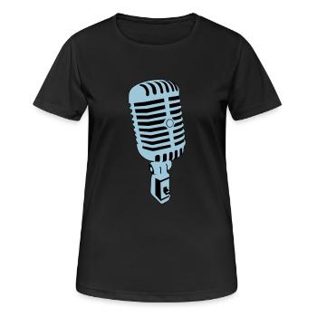 microphone - Women's Breathable T-Shirt - black - Front - AI Model Female 172 light (172cm)
