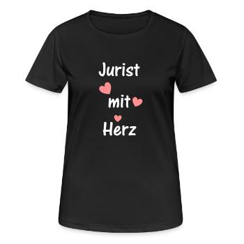 Jurist mit Herz - Frauen T-Shirt atmungsaktiv - Schwarz - Vorne - AI Model Female 172 light (172cm)