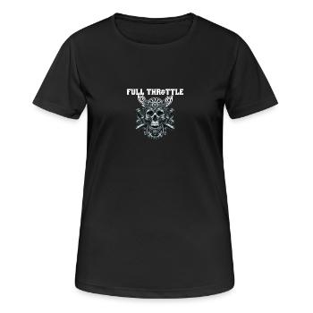 Vollgas - Full Throttle - Frauen T-Shirt atmungsaktiv - Schwarz - Vorne - AI Model Female 172 light (172cm)