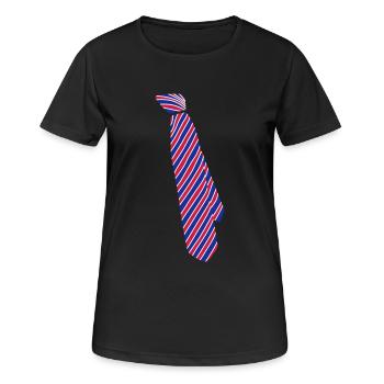 Cravate - T-shirt respirant Femme - noir - Devant - AI Model Female 172 light (172cm)