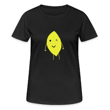 Zitrone blinzeln - Frauen T-Shirt atmungsaktiv - Schwarz - Vorne - AI Model Female 172 light (172cm)