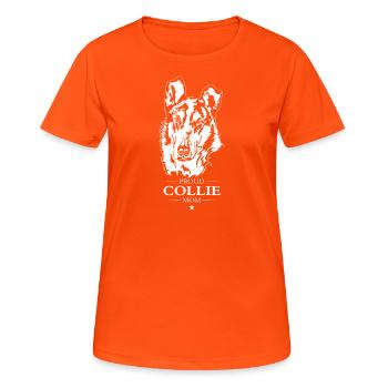 Collie Kurzhaar Mom Hunde Hund Wilsigns - Frauen T-Shirt atmungsaktiv - Neonorange - Vorne - AI Model Female 172 dark (172cm)