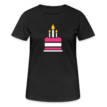 Torte - Frauen T-Shirt atmungsaktiv - Schwarz - Vorne - AI Model Female 172 light (172cm)