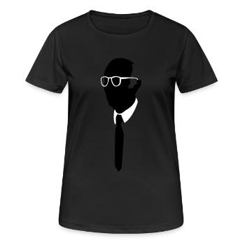 business - Frauen T-Shirt atmungsaktiv - Schwarz - Vorne - AI Model Female 172 light (172cm)