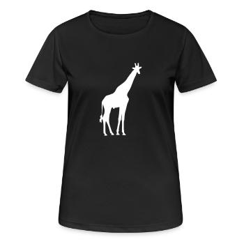 Giraffe - Frauen T-Shirt atmungsaktiv - Schwarz - Vorne - AI Model Female 172 light (172cm)