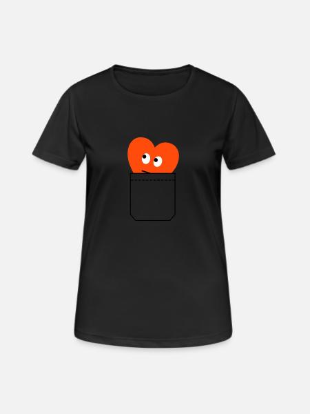 heart in pocket - Women's Breathable T-Shirt - black