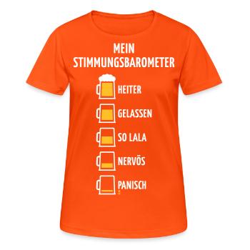 Mein Stimmungsbarometer (Bier / V1 / NEG) - Frauen T-Shirt atmungsaktiv - Neonorange - Vorne - AI Model Female 172 dark (172cm)