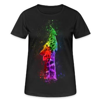 Multicolour Giraffe - Women's Breathable T-Shirt - black - Front - AI Model Female 172 light (172cm)