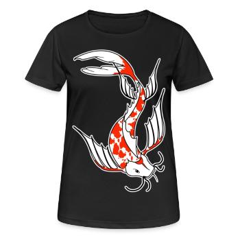 koi - Frauen T-Shirt atmungsaktiv - Schwarz - Vorne - AI Model Female 172 light (172cm)