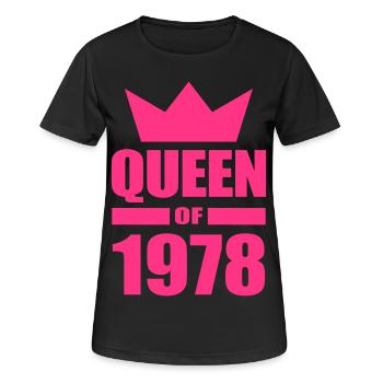 round birthday year of birth 1978 Queen - Women's Breathable T-Shirt - black - Front - AI Model Female 172 light (172cm)