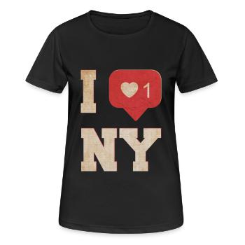 I Love NY - T-shirt respirant Femme - noir - Devant - AI Model Female 172 light (172cm)