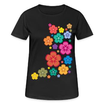 New Age Flower Power - Frauen T-Shirt atmungsaktiv - Schwarz - Vorne - AI Model Female 172 light (172cm)
