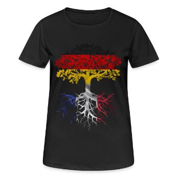 Allemand avec des racines françaises - T-shirt respirant Femme - noir - Devant - AI Model Female 172 light (172cm)