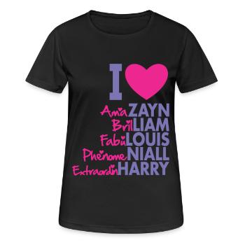 I Heart 1D - T-shirt respirant Femme - noir - Devant - AI Model Female 172 light (172cm)