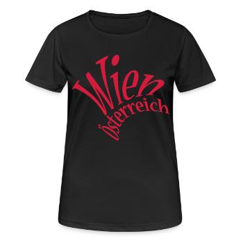 Wien - Frauen T-Shirt atmungsaktiv - Schwarz - Vorne - AI Model Female 172 light (172cm)