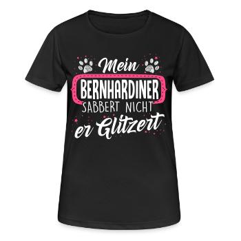 BERNHARDINER - sabber - Frauen T-Shirt atmungsaktiv - Schwarz - Vorne - AI Model Female 172 light (172cm)