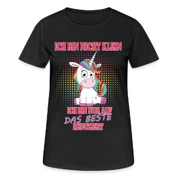 Ich bin nicht klein Einhorn - Frauen T-Shirt atmungsaktiv - Schwarz - Vorne - AI Model Female 172 light (172cm)