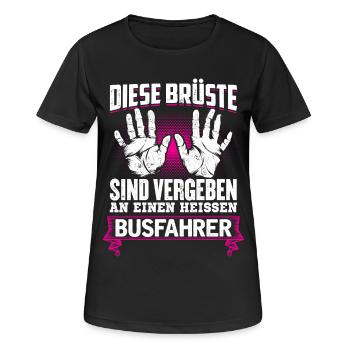 BUSFAHRER - Brüste - Frauen T-Shirt atmungsaktiv - Schwarz - Vorne - AI Model Female 172 light (172cm)