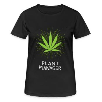 Directeur de l'usine de cannabis marijuana THC CBD Weed chanvre - T-shirt respirant Femme - noir - Devant - AI Model Female 172 light (172cm)