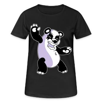 Panda Kiss - Frauen T-Shirt atmungsaktiv - Schwarz - Vorne - AI Model Female 172 light (172cm)