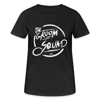 Le groom squad enterrement de vie de garçon design - T-shirt respirant Femme - noir - Devant - AI Model Female 172 light (172cm)