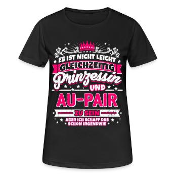 Prinzessin und Au-Pair - Frauen T-Shirt atmungsaktiv - Schwarz - Vorne - AI Model Female 172 light (172cm)