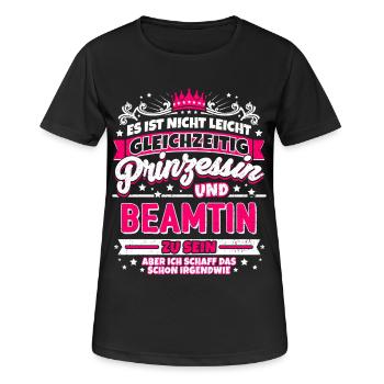 Prinzessin und Beamtin - Frauen T-Shirt atmungsaktiv - Schwarz - Vorne - AI Model Female 172 light (172cm)