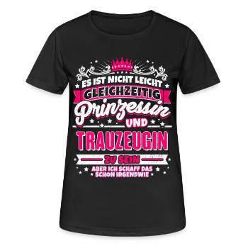 Prinzessin und Trauzeugin - Frauen T-Shirt atmungsaktiv - Schwarz - Vorne - AI Model Female 172 light (172cm)
