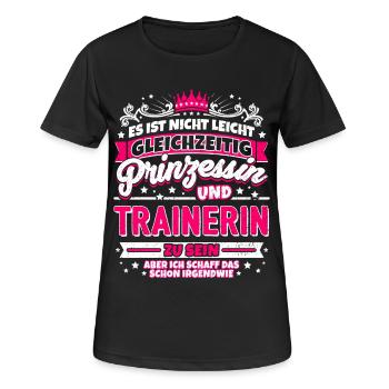 Prinzessin und Trainerin - Frauen T-Shirt atmungsaktiv - Schwarz - Vorne - AI Model Female 172 light (172cm)