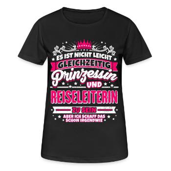 Prinzessin und Reiseleiterin - Frauen T-Shirt atmungsaktiv - Schwarz - Vorne - AI Model Female 172 light (172cm)