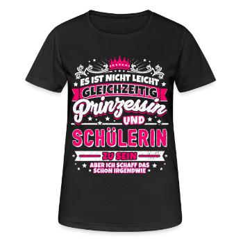 Prinzessin und Schülerin - Frauen T-Shirt atmungsaktiv - Schwarz - Vorne - AI Model Female 172 light (172cm)