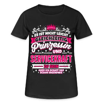 Prinzessin und Servicekraft - Frauen T-Shirt atmungsaktiv - Schwarz - Vorne - AI Model Female 172 light (172cm)