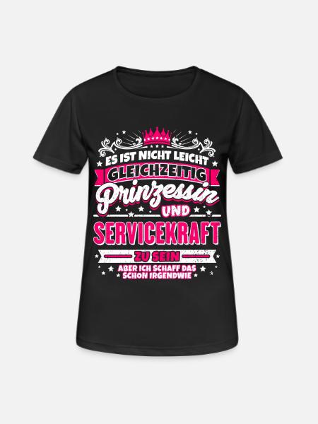 Prinzessin und Servicekraft - Frauen T-Shirt atmungsaktiv - Schwarz