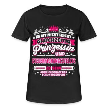 Prinzessin und Steuerfachangestellte - Frauen T-Shirt atmungsaktiv - Schwarz - Vorne - AI Model Female 172 light (172cm)