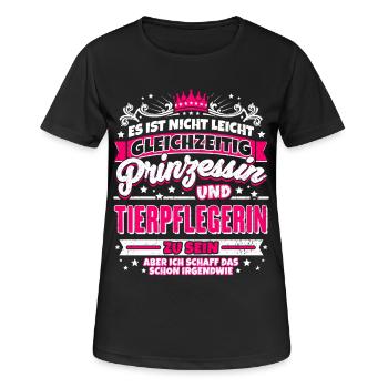 Prinzessin und Tierpflegerin - Frauen T-Shirt atmungsaktiv - Schwarz - Vorne - AI Model Female 172 light (172cm)