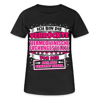 Die Verrückte Tiermedizinische Fachangestellte - Frauen T-Shirt atmungsaktiv - Schwarz - Vorne - AI Model Female 172 light (172cm)