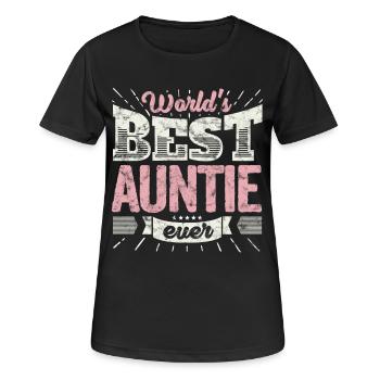 Familien Geschenk Shirt: World's best Auntie ever - Frauen T-Shirt atmungsaktiv - Schwarz - Vorne - AI Model Female 172 light (172cm)