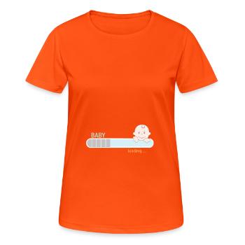 grossesse - T-shirt respirant Femme - orange néon - Devant - AI Model Female 172 dark (172cm)