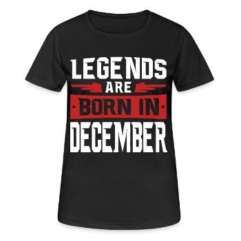 Les légendes sont nés en Décembre - T-shirt respirant Femme - noir - Devant - AI Model Female 172 light (172cm)