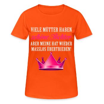 Viele Mütter haben schöne Töchter - Frauen T-Shirt atmungsaktiv - Neonorange - Vorne - AI Model Female 172 dark (172cm)