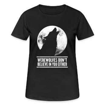 Funny Werewolf Fun loups-garous Gag Joke Fantasy Tee - T-shirt respirant Femme - noir - Devant - AI Model Female 172 light (172cm)