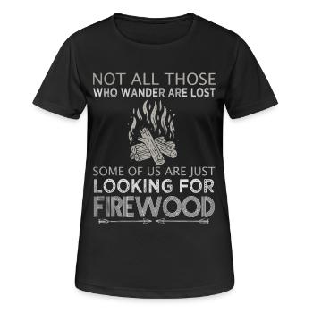 Nicht alle, die wandern, sind verloren - Frauen T-Shirt atmungsaktiv - Schwarz - Vorne - AI Model Female 172 light (172cm)
