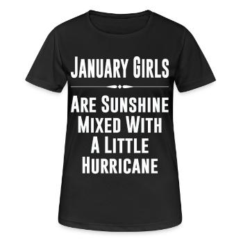 January girls are sunshine - Women's Breathable T-Shirt - black - Front - AI Model Female 172 light (172cm)