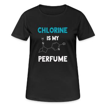 Lustiges Chlor Schwimmer T-Shirt Geschenk - Frauen T-Shirt atmungsaktiv - Schwarz - Vorne - AI Model Female 172 light (172cm)